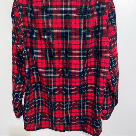 Vintage Pendleton Shirt Mens Large Red Plaid Magnum Tall Wool USA Outdoor Camp - Picture 8 of 14